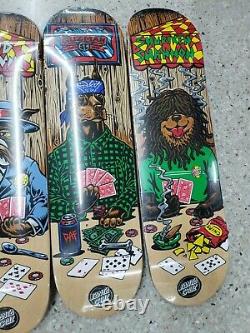 Santa Cruz Poker Dog Skateboard Set of 4 Guzman Shannon Strubing Melvin