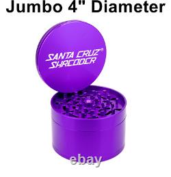 Santa Cruz Shredder Grinder 4 Piece Jumbo, Purple 4 Inch Diameter Authentic