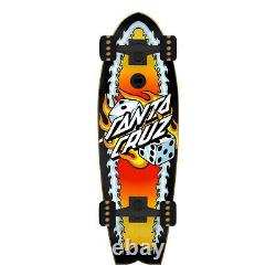 Santa Cruz Skateboard Cruiser Complete Flaming Dot Dice Light Up Wheels 8.8