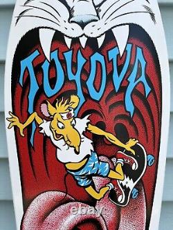 Santa Cruz Skateboard Deck Toyoda Reissue White Old School Graphic