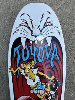 Santa Cruz Skateboard Deck Toyoda Reissue White Old School Graphic