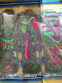 Santa Cruz Skateboards Blacklight Set of 3 Reissue Roskopp Slasher Kendall Deck