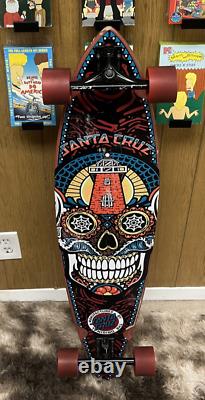 Santa Cruz Sugar Skull Pintail 43.5 Inch Longboard Skateboard New Old Stock