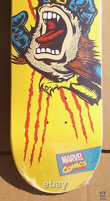 Santa Cruz X Marvel Wolverine Screaming Hand Skateboard Deck Rare