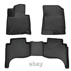 Set Rubber Floor Mats 2 Row Liner All Weather for Hyundai Santa Cruz 2022-2024