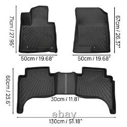 Set Rubber Floor Mats 2 Row Liner All Weather for Hyundai Santa Cruz 2022-2024