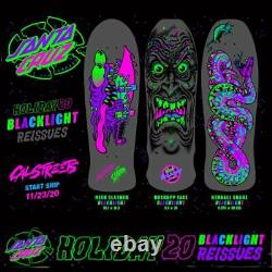 Set of 3 Santa Cruz Blacklight Reissue Skate Decks Roskopp Kendall Slasher