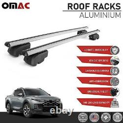 Silver Roof Rail Rack Alu Cross Bars Luggage Carrier For HYUNDAI Santa Cruz 2022