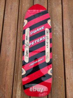 Skaterbuilt Not Santa Cruz Duane Peters Red / Black Stripes Signed 2nd run 45/50