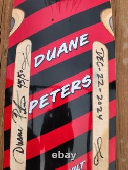 Skaterbuilt Not Santa Cruz Duane Peters Red / Black Stripes Signed 2nd run 45/50