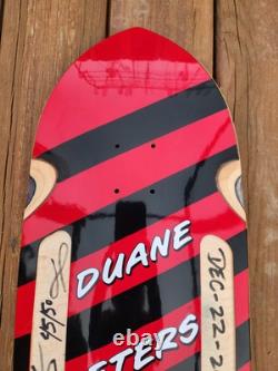 Skaterbuilt Not Santa Cruz Duane Peters Red / Black Stripes Signed 2nd run 45/50