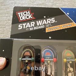 Star Wars Tech Deck Santa Cruz Skateboard 10 Board Set ToysRus New FETT LEIA HAN