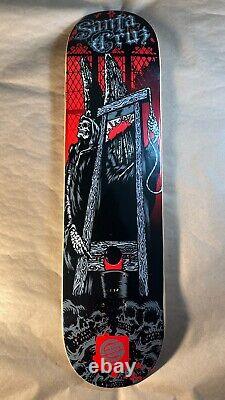 Vintage Early 2000s Santa Cruz Grim Reaper Guillotine Skateboard Deck Art